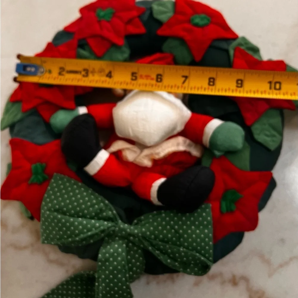 Vintage 1993 Talking/Singing Santa Claus Parachute Cloth Poinsettia Works